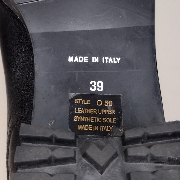 Fabianelli Black Leather Faux Fur Side Zipper Ankle Booties Sz 8 - Picture 14 of 15